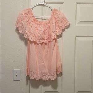 Pink off the shoulder shirt